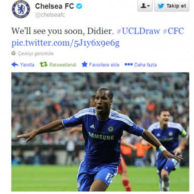 Chelsea'den "Yakında görüşeceğiz Drogba" tviti!