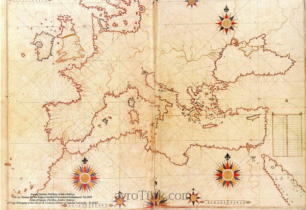 Piri Reis'in Avrupa ve Akdeniz Haritası