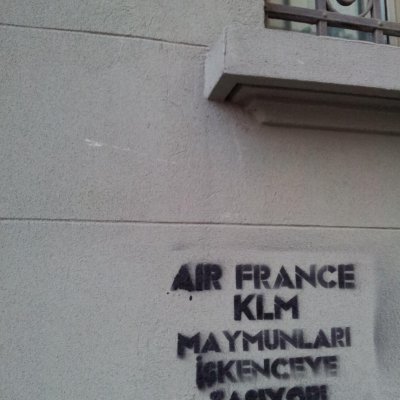 KLM'ye Karşı Kampanya - İstanbul'da bir duvar yazısı