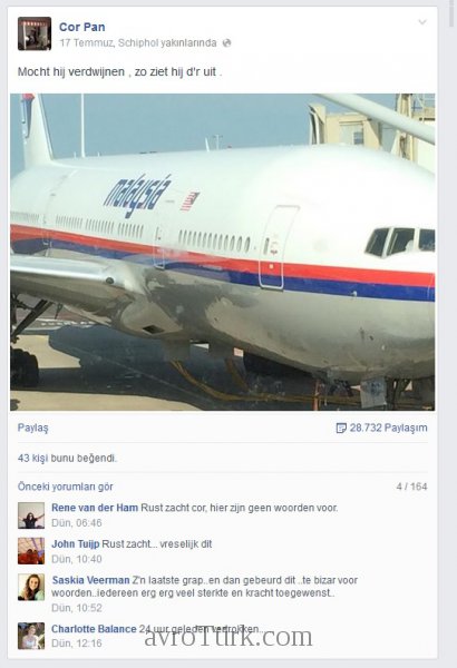 Volendamlı Cor Pan Ukrayna'da düşürülen Malezya uçağına binmeden önce şaka yapmıştı...