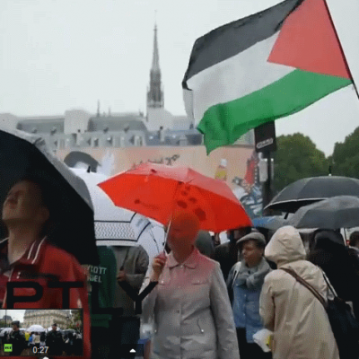 Paris'teki Fİlistin gösterisi 18 Temmuz 2014