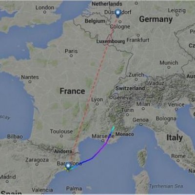 Düşen Germanwings uçağının rotası